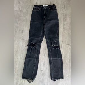 The Ankle Straight Ultra High Rise Jeans-Abercrombie and Fitch